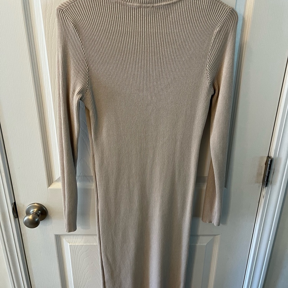 Fitted Ribbed Turtle Neck Dress - Picture 3 of 10